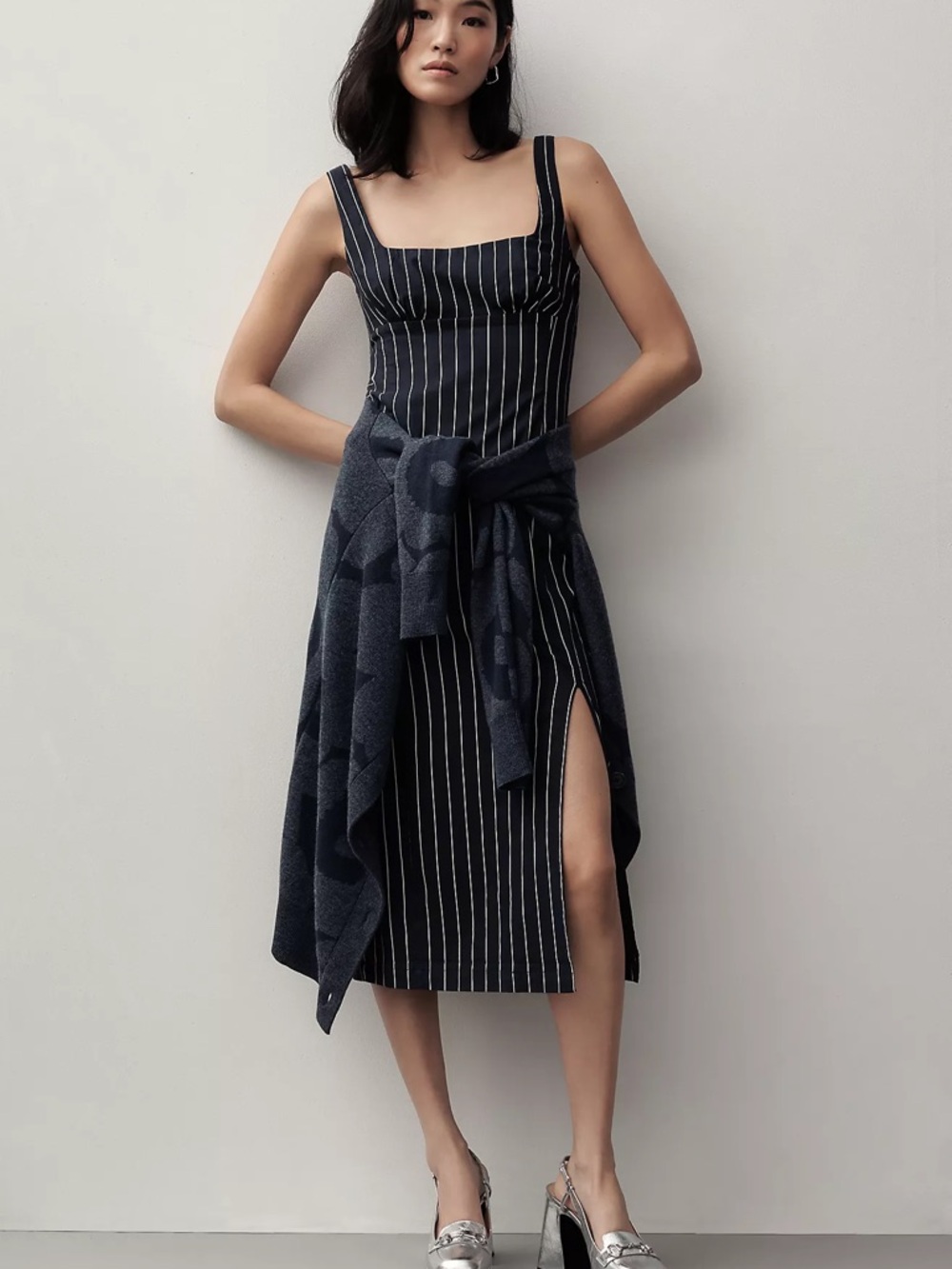 By Anthropologie Slim Square-Neck Dress